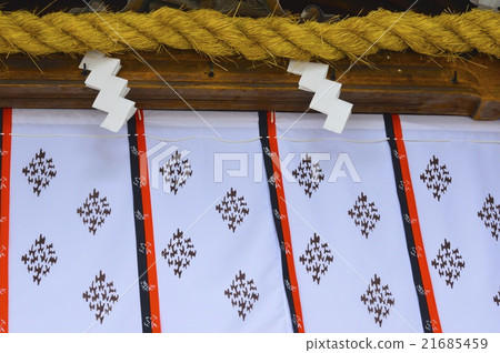 Shrimp, bamboo shrine, shrine curtain (Ogami Shrine (Omiwa jinja) / Miwa Sakurai, Nara prefecture) 21685459