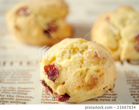 Cranberry and white chocolate scone alphabet background (Horizontal position) 21687834