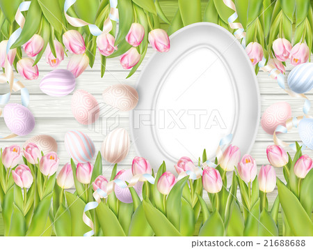 Blank picture frame on white. EPS 10 21688688