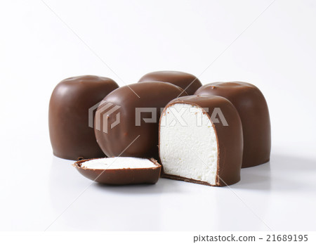 Chocolate-coated marshmallow treats 21689195