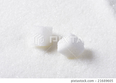 Two white sugar cubes 21689605