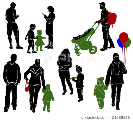 Family Silhouettes. Parents and children Family Silhouettes. Parents and children 21689826