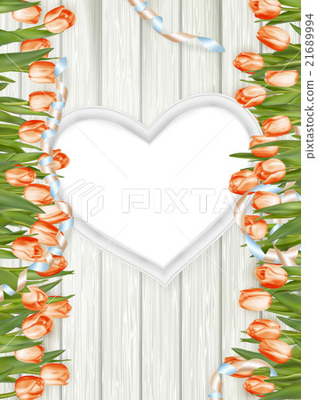 Wooden heart shape frame. EPS 10 Wooden heart shape frame. EPS 10 21689994