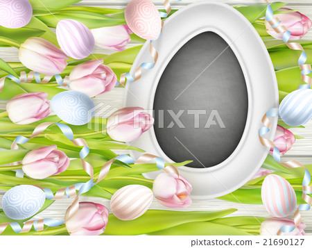 Pink tulips with blank blackboard. EPS 10 Pink tulips with blank blackboard. EPS 10 21690127