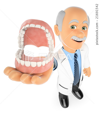 3D Dentist showing a denture 21691542