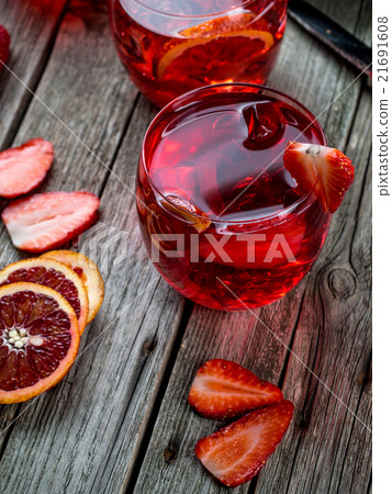Blood orange strawberry rum punch Blood orange strawberry rum punch 21691608