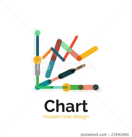 Thin line chart logo design. Graph icon modern - Stock Illustration ...