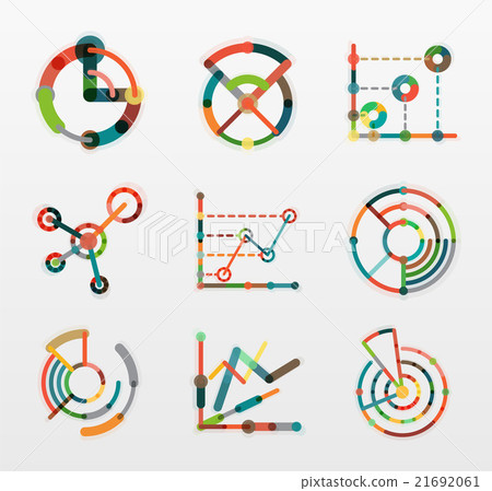 Thin line chart logo set. Graph icons modern 21692061