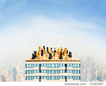 Chess figures on the building Chess figures on the building 21692997