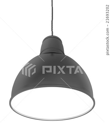 Black lampshade lamp on a white background Black lampshade lamp on a white background 21693202