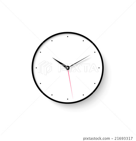 Icon of white clock face with shadow on wall - Stock Illustration ...