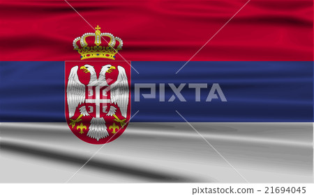 Flag of Serbia with old texture. Vector 21694045