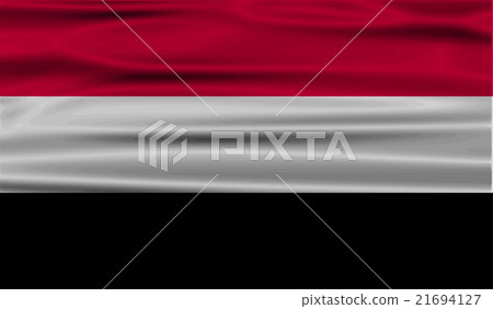 Flag of Yemen with old texture. Vector 21694127