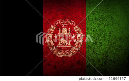 Flag of Afghanistan with old texture. Vector 21694137