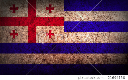 Flag of Ajaria with old texture. Vector 21694138