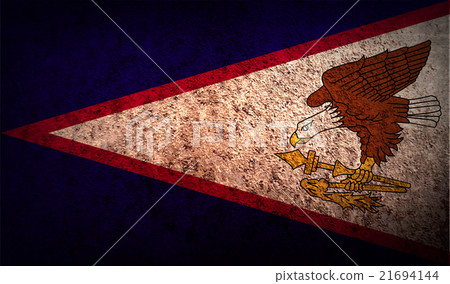 Flag of American Samoa with old texture. Vector 21694144