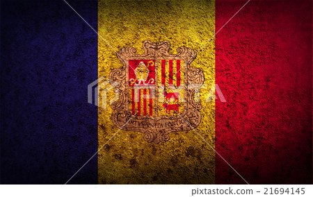 Flag of Andorra with old texture. Vector 21694145