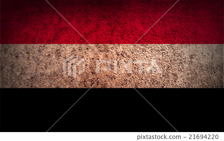 Flag of Yemen with old texture. Vector 21694220