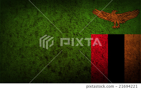 Flag of Zambia with old texture. Vector 21694221