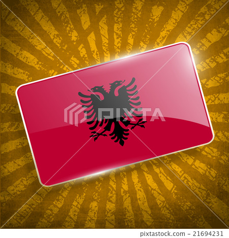 Flag of Albania with old texture. Vector 21694231