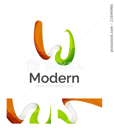 Abstract 3d swirl ribbon logo template with 21694966