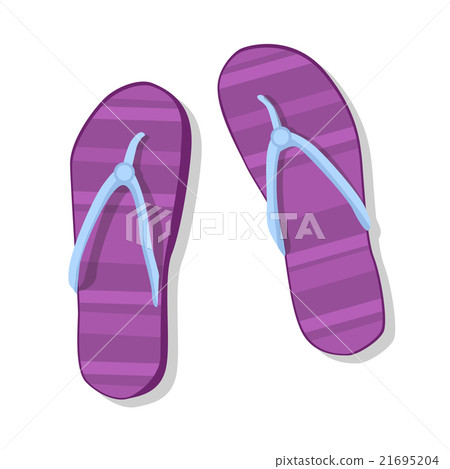 Flip Flops Icon Summer Slippers Foot Wear - Stock Illustration ...