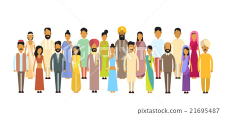 Indian Different People Group Traditional Clothes Indian Different People Group Traditional Clothes 21695487