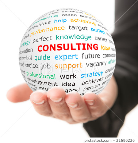 white ball with red inscription consulting 21696226