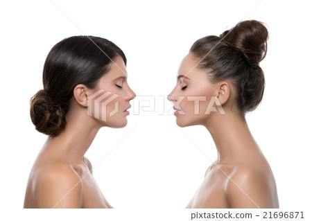 Two beautiful girls with perfect skin Two beautiful girls with perfect skin 21696871
