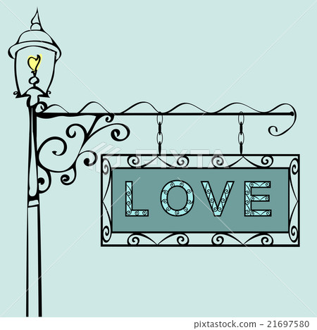 love text on vintage street sign 21697580