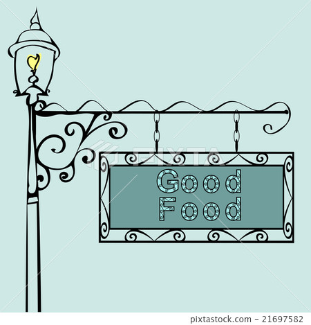 good food text on vintage street sign good food text on vintage street sign 21697582
