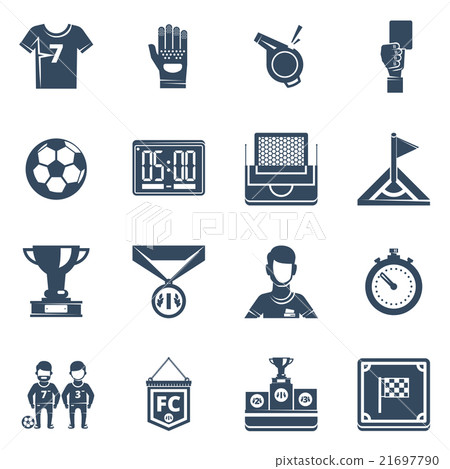 Soccer Flat Black Icon Set Soccer Flat Black Icon Set 21697790