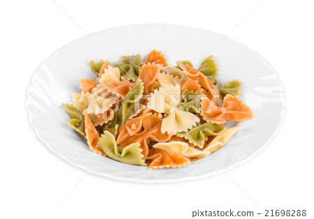 Pasta penne rigate on a plate. 21698288
