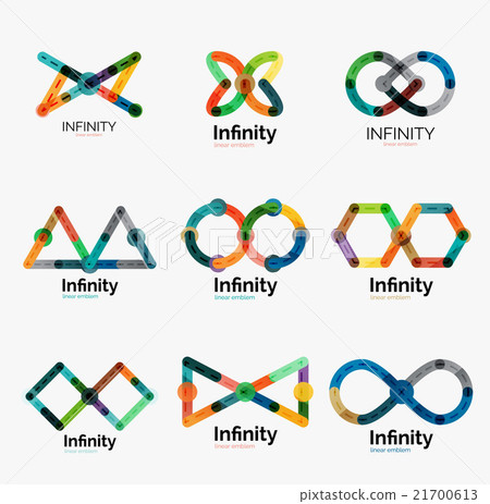 Vector infinity logo set, flat colorful icons 21700613