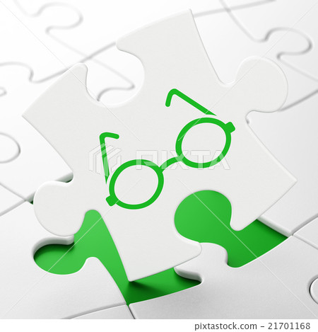 Learning concept: Glasses on puzzle background Learning concept: Glasses on puzzle background 21701168