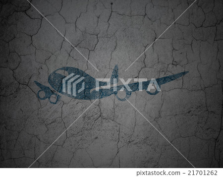 Travel concept: Airplane on grunge wall background 21701262