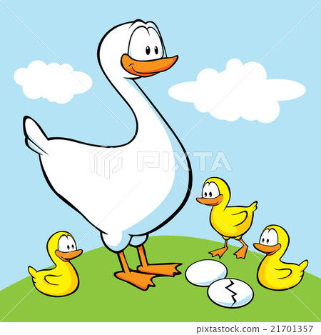 goose with goslings goose with goslings 21701357