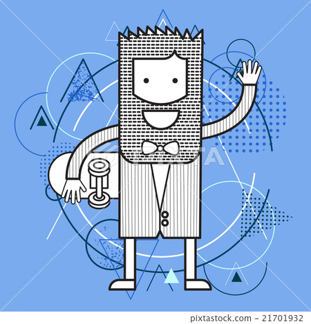 Casual Man Hold Skate Board Over Triangle Casual Man Hold Skate Board Over Triangle 21701932