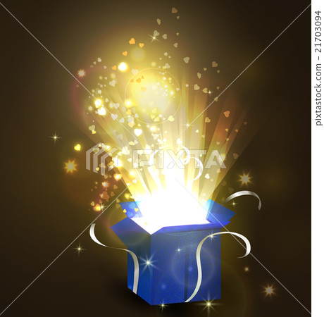 Open gift box with bright rays of light Open gift box with bright rays of light 21703094