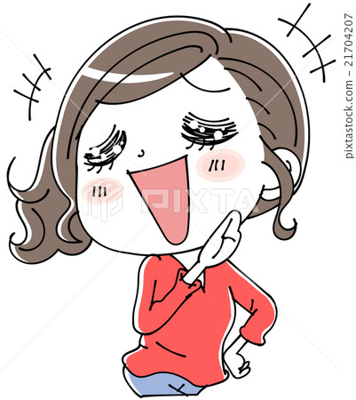 婦女笑的例證 21704207