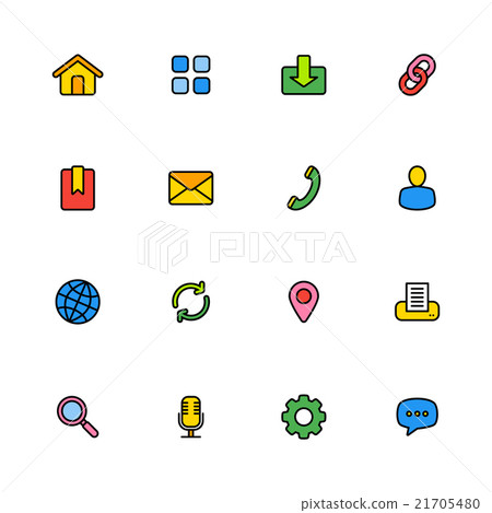 colorful simple web icon set 21705480