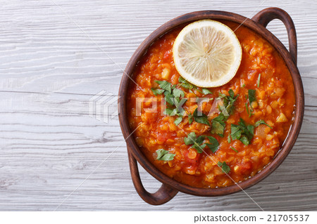 vegetable soup with red lentils horizontal 21705537