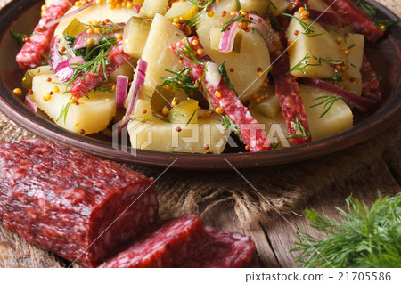 Traditional potato salad and ingredients Traditional potato salad and ingredients 21705586