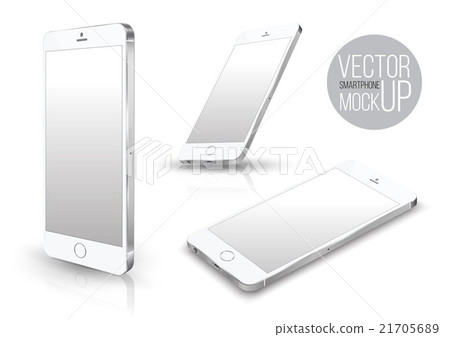 Realistic smartphone front perspective set iphone  21705689