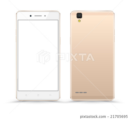 Cell Phone Gold Color Android Gold realistic mobile phone smartphone collection - Stock Illustration ...
