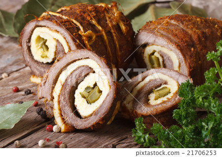 Beef tenderloin stuffed with scrambled eggs Beef tenderloin stuffed with scrambled eggs 21706253