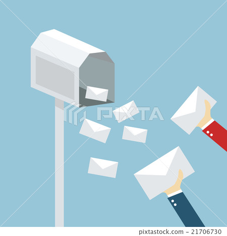 Dropping a letter into a post box, vector 21706730