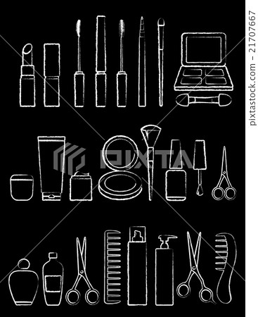chalk beauty icon set 21707667