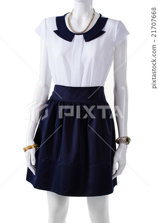 Mannequin wearing short sleeve blouse. 21707668