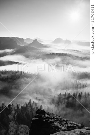 Fantastic sunrise on the top of mountain Fantastic sunrise on the top of mountain 21708411